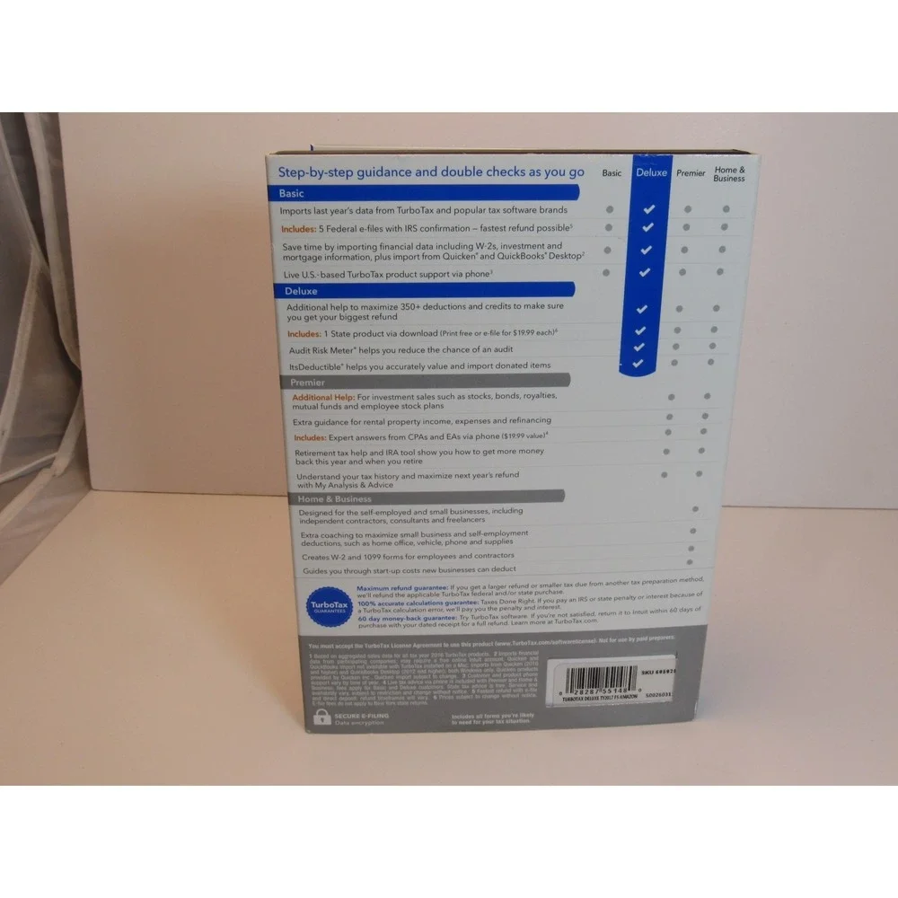 TurboTax Deluxe 2017 Federal & State Tax Software Windows Mac New Sealed Box